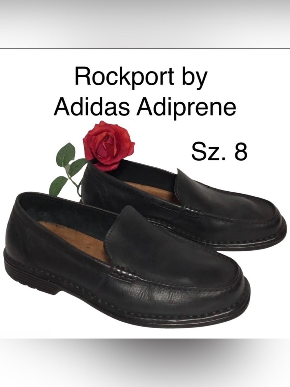 ADIDAS ROCKPORT ADIPERENE BLACK SLIP ON SHOES SZ 8